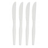 Empress Medium Weight White Plastic Disposable Knives - 1000 count